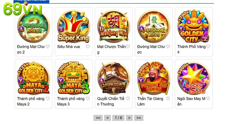 Những trò chơi slots game 69VN ăn khách nhất 