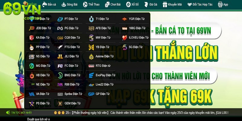 Slots game 69VN là trò chơi đổi thưởng trực tuyến đứng đầu xu hướng hiện nay 